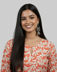 Veda Orange Cotton Coord Set