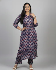 Krina Blue Cotton Coord Set