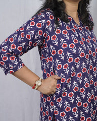 Krina Blue Cotton Coord Set