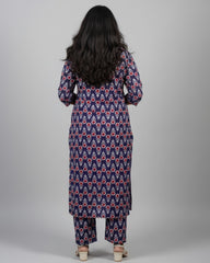 Krina Blue Cotton Coord Set