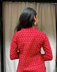 Charvi Red Cotton Coord Set