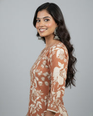 Dhani Brown Cotton Coord Set