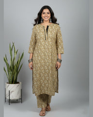 Kaniska Yellow Cotton Coord Set