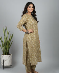 Kaniska Yellow Cotton Coord Set