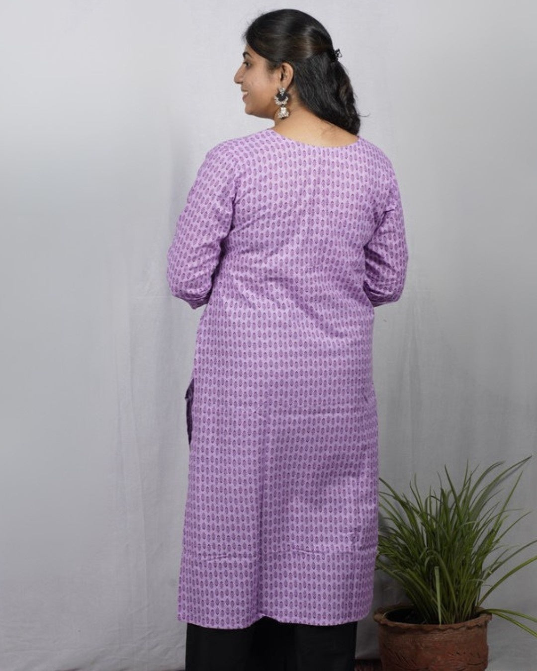 cotton purple straight kurta     