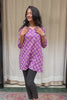 Devki Purple Cotton Short Top Kurti
