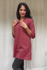 Girija Red Cotton Short Top Kurti