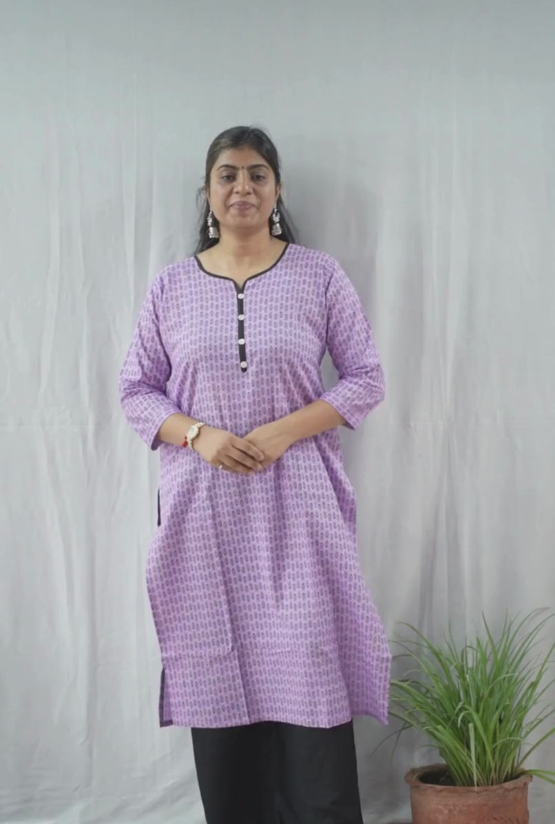 Ayesha Cotton Purple Straight Kurta
