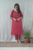 Geet Red Cotton Coord Set
