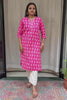 Radha Pink Cotton Straight Kurta