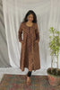 Kavya Cotton Brown Chudi Sleeves Aline Kurta