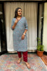 Radha Blue Cotton Straight Kurta