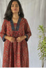 Devki Ajrakh Cotton Maroon Aline Kurta