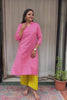 Rutvi Pink Cotton Straight Kurta