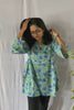 Archi Bagru Cotton Blue A-line Short Top